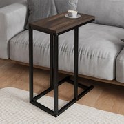 Странична маса Agiro от меламин - метал в цвят рустикален орех 45.7x25.5x62.9см.