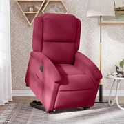 3204327 vidaXL Електрически изправящ реклайнер стол, виненочервен, кадифе