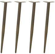 4012519 vidaXL Крака за конзолна маса, конична форма, 4 бр., естествена стомана, 72-73 см, стомана