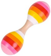 Bigjigs - Дървен двоен маракас - Розов