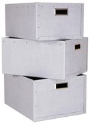 Светлосиви картонени кутии за съхранение в комплект от 3 броя Ture - Bigso Box of Sweden
