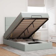 3314234 vidaXL Османска легло с матраци и LED, светлосиво, 120x190 см, кадифе