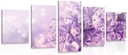 картини от 5 части – Лилав цвят на люляк