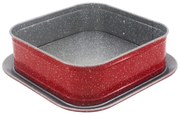 Форма за торта с падащо дъно ZEPHYR ZP 1223 EHS, 27x27x7 см, Мраморно покритие, Червен