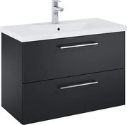 Шкаф Unik Roma Plus Compact, 815 x 395 с 2 чекмеджета и умивалник, черен мат