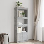 3309603 vidaXL Висок шкаф, Бетонно сив, 63x33x180 см, инженерно дърво