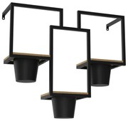 Стенна саксия 46x53 см черна