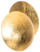 Модерна стенна лампа златиста кръгла 20 см - Sunrise