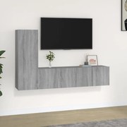 3120258 vidaXL Комплект ТВ шкафове от 3 части, сив сонома, инженерно дърво