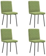 3315206 vidaXL Трапезни столове, 4 бр, светлозелени, кадифе