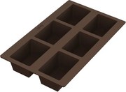Форма за печене на хлебчета Lekue 1009080, 30x17.5x4.2 см, 960 мл, 6 отделения, Платинен силикон, От -60 до +220C, Кафяв
