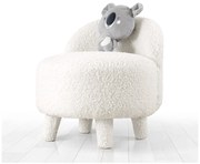 Бял детски фотьойл от плат букле Moouv – Artie