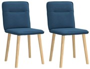 4101228 vidaXL Трапезни столове, 2 бр, сини, текстил