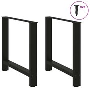 4013308 vidaXL Крака за трапезна маса, черни, 2 бр., 70 x (72-73) см, стомана