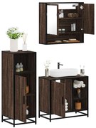 3300999 vidaXL Комплект мебели за баня от 3 части, кафяв дъб, инженерно дърво