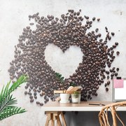 Фототапет – Сърце от кафеени зърна