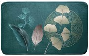 Тюркоазен килим за баня 45x75 cm Ginkoblue – douceur d'intérieur