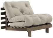 Сиво-бежово разтегаемо ленено кресло Roots Carob – Karup Design