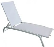 Метален шезлонг с бял текстил и бяла рамка (EL-L1016S-WHITE)