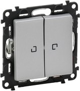 Legrand Сериен ключ с подсветка LED 0.15мА цвят алуминий Valena Life - 752328