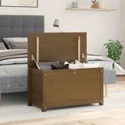 823537 vidaXL Кутия за съхранение, меденокафява, 80x40x45,5 см, бор масив