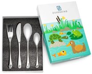 Детски прибори за хранене от неръждаема стомана в сребристо 4 бр. Water life – Zilverstad