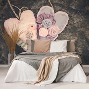 Фототапет – Ръчно изработени сърца на пън