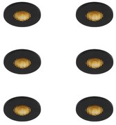 Комплект от 6 модерни вградени спота за баня черни IP54 - Shed Honey