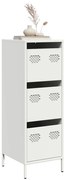 851405 vidaXL Висок шкаф, бял, 39x35x103,5 см, стомана