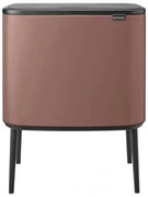 Кош за боклук Brabantia Bo Touch 1008856, 11+23 л, Плавно и безшумно отваряне, Голям отвор, Сатенено покритие, Кафяв