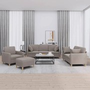 3202085 vidaXL Комплект дивани 4 части с възглавници таупе текстил