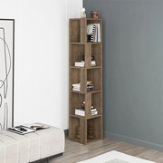 Ъглов библиотека Piano от меламин в цвят светъл орех 31,4x31,4x158,9см.