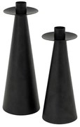 Свещник atmosphera Aut, Метал, Черен, 24 cm, 2 бр