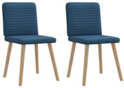 4101152 vidaXL Трапезни столове, 2 бр, сини, текстил