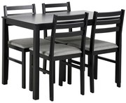 Комплект трапезна маса с 4 стола EMILY, черен