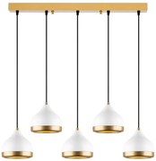 Полилей на кабел YILDO 5xE27/40W/230V бял/златен