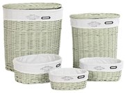 Комплект кошове DKD Home Decor полиестер Зелен плетена ракита (51 x 37 x 56 cm)