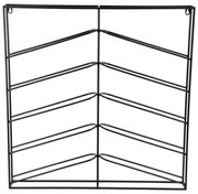 Черен стенен метален стелаж за вино брой бутилки 10 67x66x7,5 cm Cuadro – PT LIVING