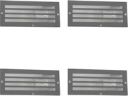 Комплект от 4 модерни вградени светлини тъмно сиво IP44 - Hurricane