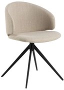 НЭЛЯ Бежово (тъкан Басэл 24)/черни крака - МОДЕРЕН ТАПИЦИРАН ВЪРТЯЩ СЕ СТОЛ ПЛЕТЕНИЦА ЗА ДНЕВНА/ТРАПЕЗАРИЯ/ОФИС