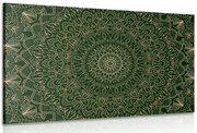 Картина на платно – Детайлна декоративна Мандала в зелено
