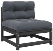 805722 vidaXL Градински среден диван с възглавници антрацит, борово дърво