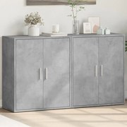 3276542 vidaXL Сайдборди, 2 бр, бетонно сив, 60x31x70 см, инженерно дърво