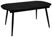 Разтегателна трапезна маса Mapu, 160-200x90 cm, Темперирано стъкло мраморен ефект