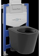 Mexen комплект монтажен WC рамка Fenix XS-U с тоалетна чиния Rico, черен мат - 6853372XX85