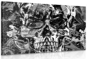 Картина на платно – Художествен череп в черно-бял стил