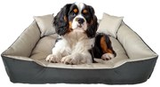 Водоустойчиво удобно легло за кучета с възглавници - сиво Šírka: 75 cm | Dĺžka: 100 cm