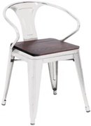 Стол 56 x 51 x 80cm с подлакътник Дърво/Метал (M718H-W)