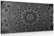 Картина на платно – Ориенталска Мандала в черно-бяло изпълнение