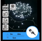 Aigostar - LED Външна коледна гирлянда 200xLED/8 функции 13m IP44 студено бяло